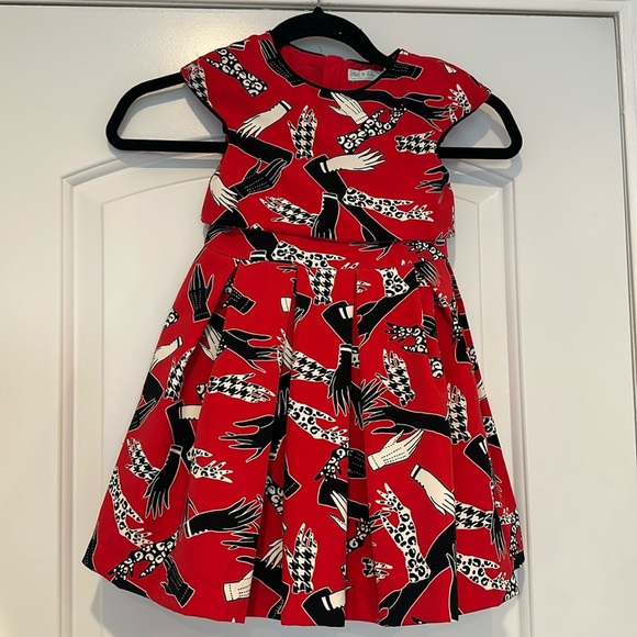 Abel & Lula RARE Red Hand Print Tutu Dress Sz 4 - Picture 1 of 8